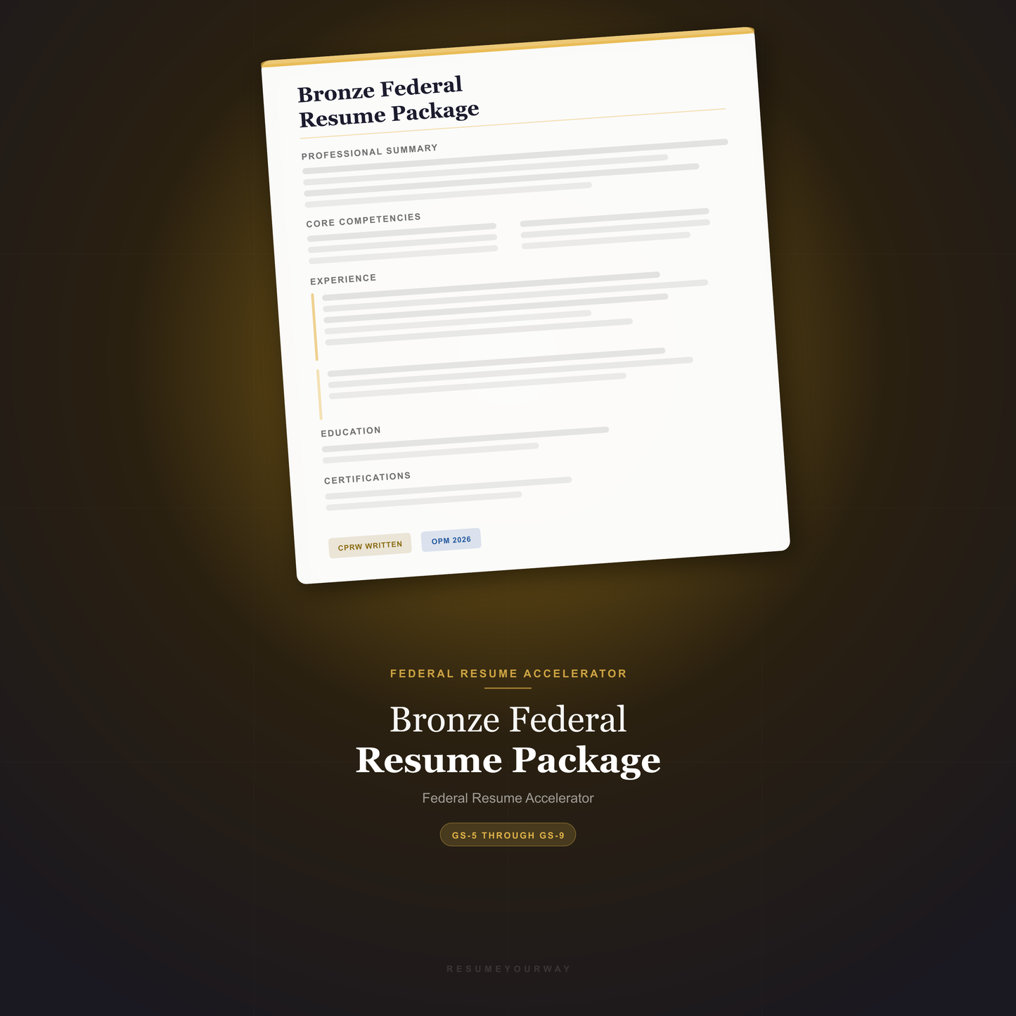 Bronze Federal Package (Entry-Career | GS-1 to GS-6) - ResumeYourWay