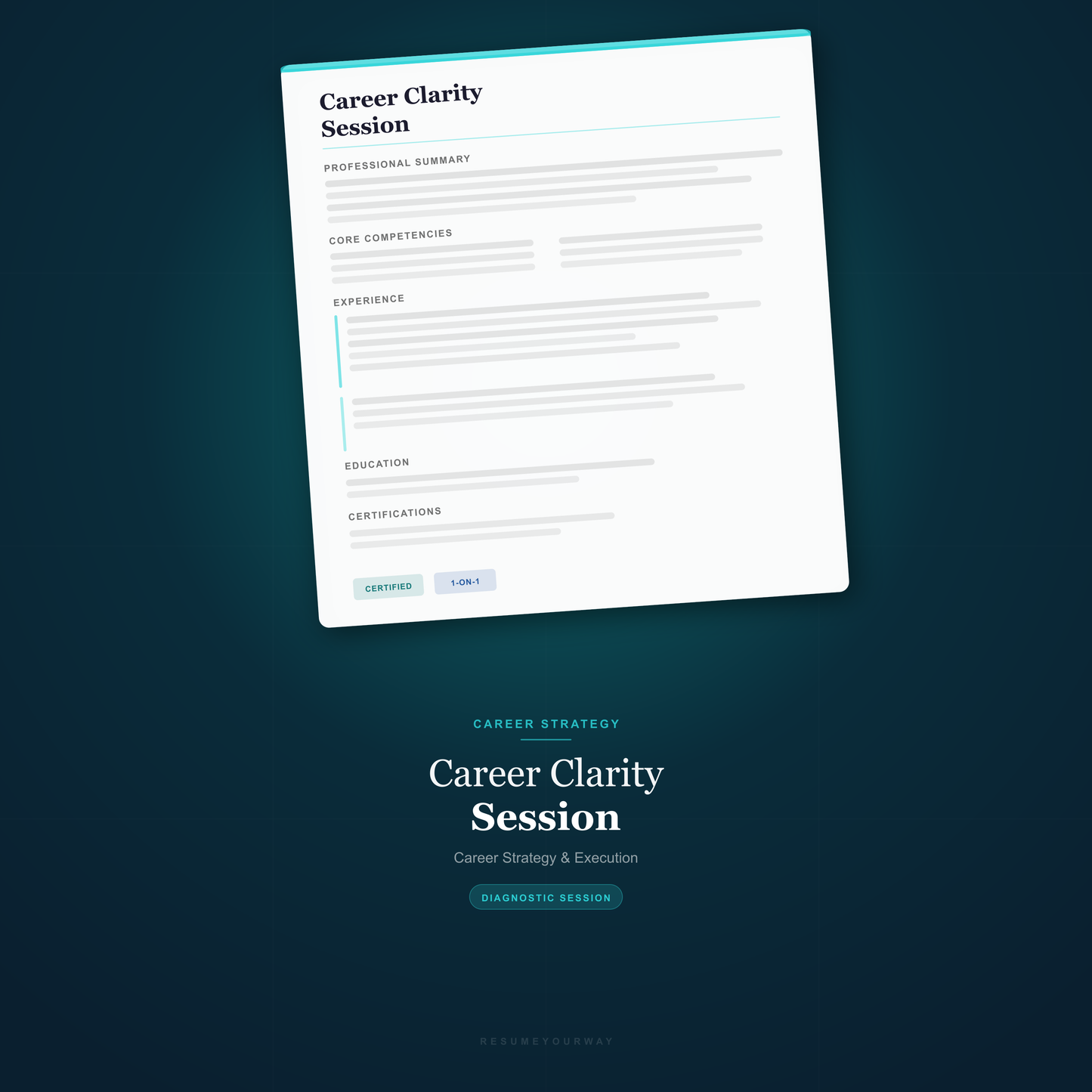 Career clarity session diagnostic with live strategy call and skill gap audit by ResumeYourWay