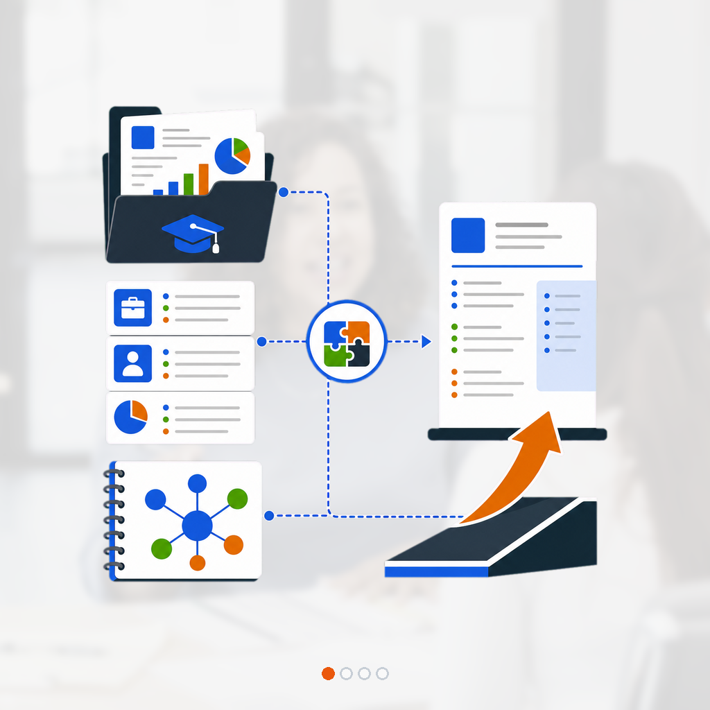 Academic projects, internship evidence, and transferable skills assemble into a polished first professional resume and launch path.
