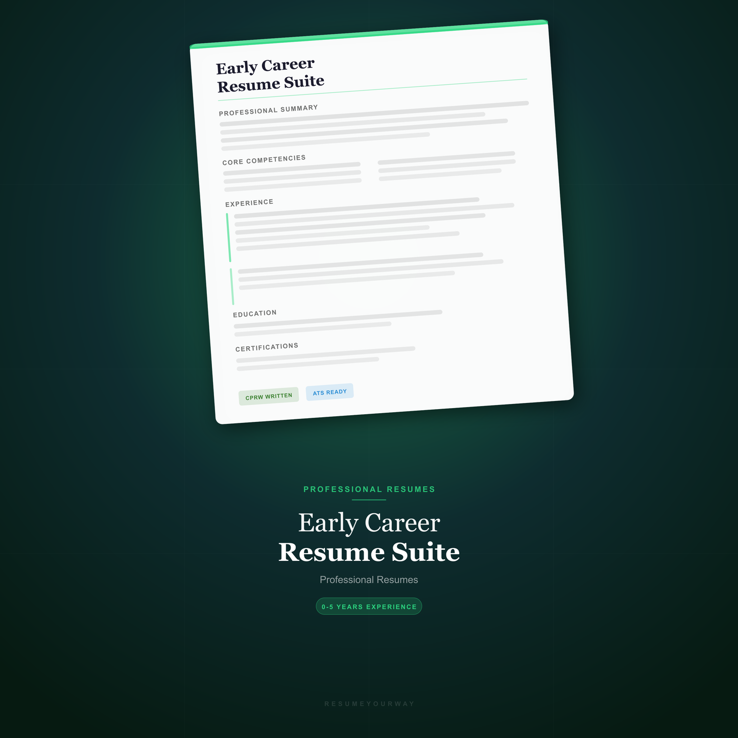 Early Career Resume Suite (0–5 Years Experience) - ResumeYourWay