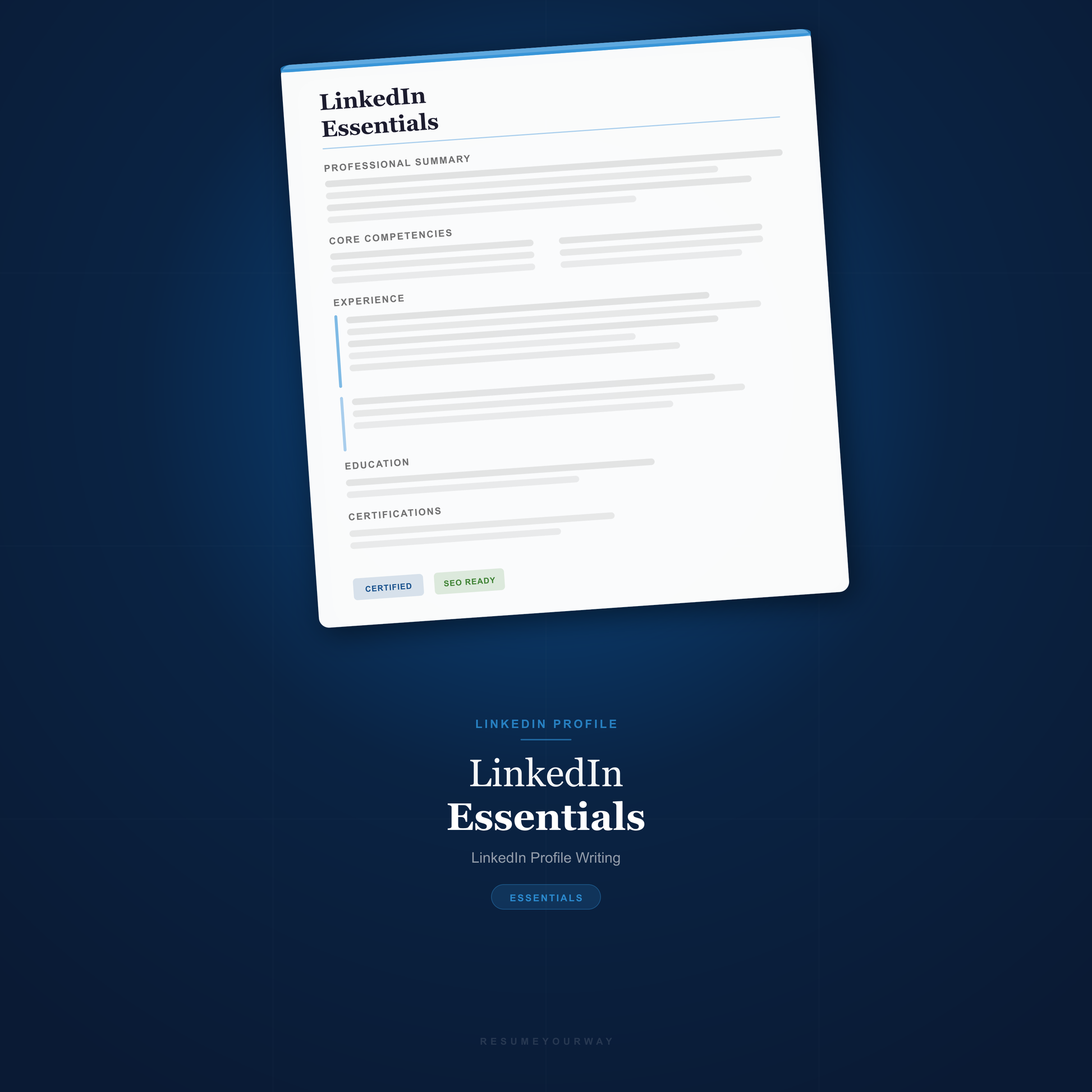 LinkedIn essentials portfolio with professional profile optimization and recruiter-ready headline writing by ResumeYourWay