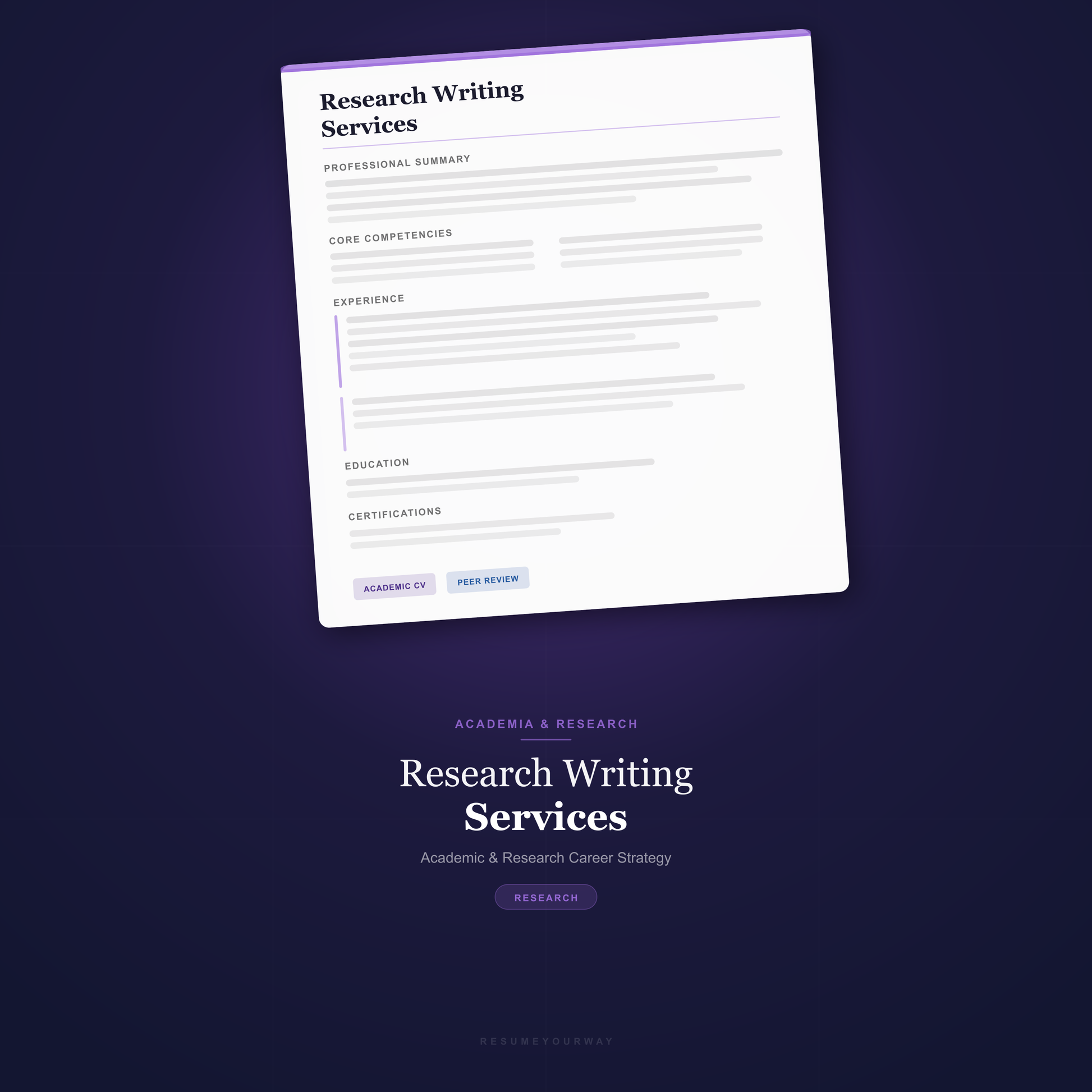 Research Writing Services (Grants & Statements) - ResumeYourWay