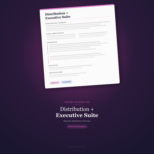 Resume distribution executive suite bundle with executive branding and LinkedIn optimization by ResumeYourWay